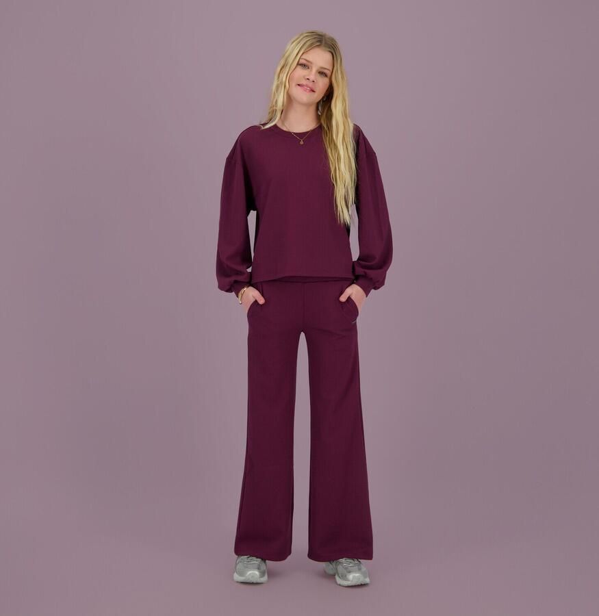 Raizzed wide leg casual broek donkerrood