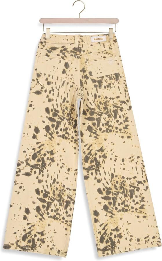Raizzed Monaco Animal wide leg jeans met dierenprint zand groen - Foto 3