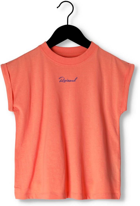 Raizzed T-shirt Ellen met logo zalm Roze Meisjes Katoen Ronde hals Logo 164