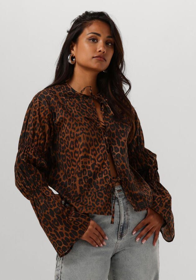 Refined Department Gemma Blouse Lange Mouw Stijlvolle Top Brown Dames - Foto 4