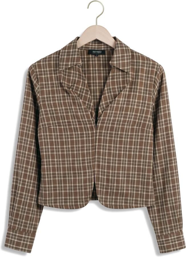 REFINED DEPARTMENT Dames Blouses Ladies Woven Blouse Small Check Syd Bruin - Foto 2