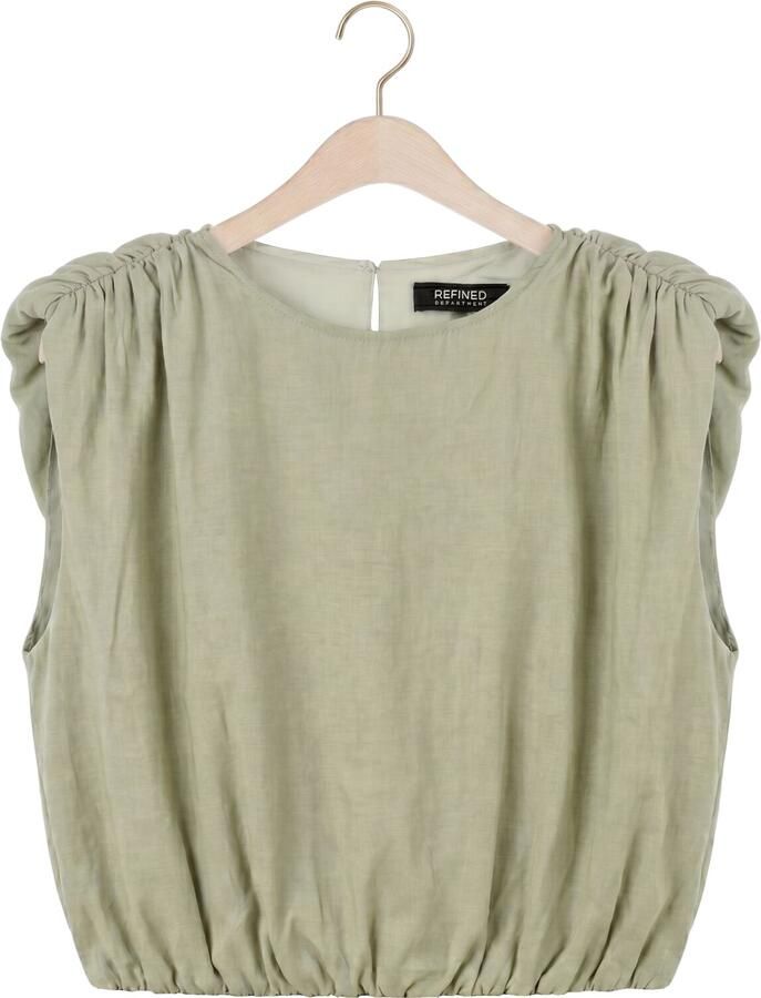 REFINED DEPARTMENT Dames Blouses Ladies Woven Flowy Cropped Blouse Liv Mint - Foto 2