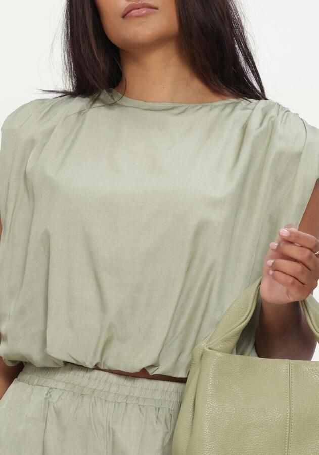 REFINED DEPARTMENT Dames Blouses Ladies Woven Flowy Cropped Blouse Liv Mint - Foto 3