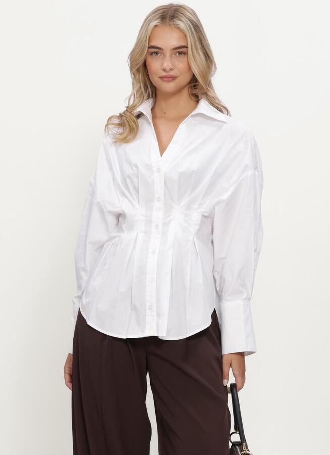 REFINED DEPARTMENT Dames Blouses Ladies Woven Taillered Blouse Guusje Wit