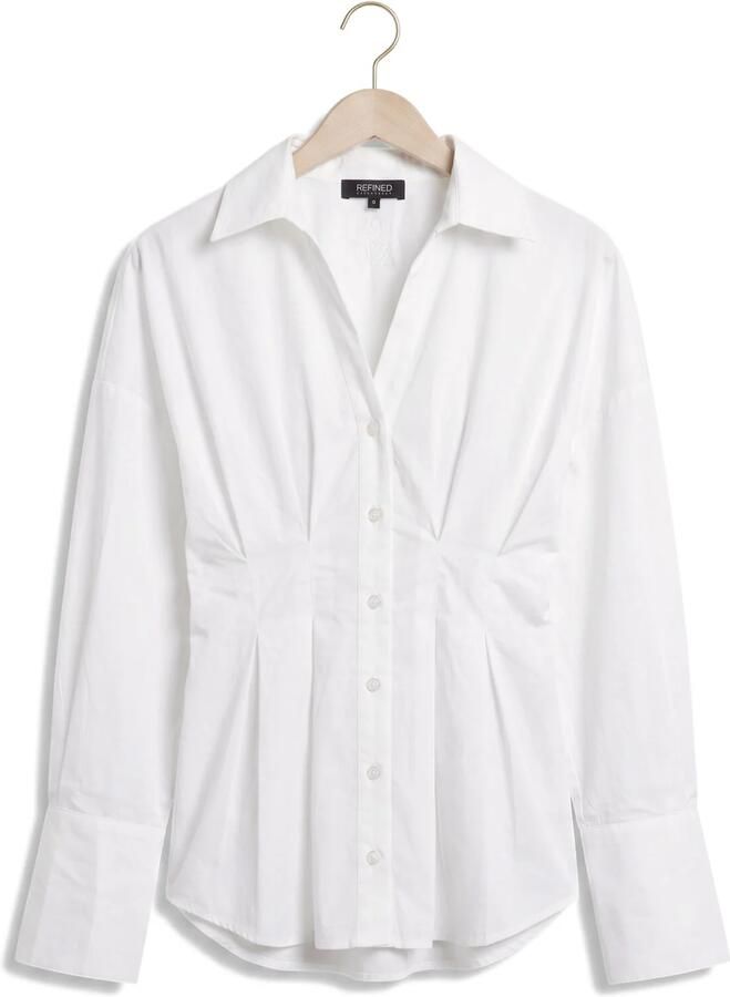 REFINED DEPARTMENT Dames Blouses Ladies Woven Taillered Blouse Guusje Wit - Foto 2