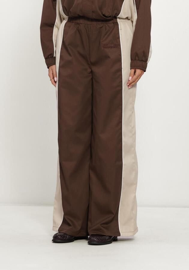 REFINED DEPARTMENT Dames Broeken Ladies Woven Sporty Wide Leg Pants Blakie Bruin