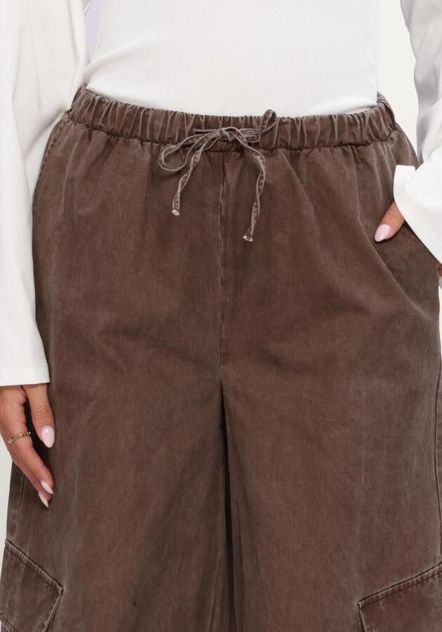 REFINED DEPARTMENT Dames Broeken Ladies Woven Washed Wide Leg Cargo Pants Mila Bruin - Foto 3
