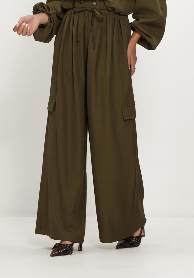 REFINED DEPARTMENT Dames Broeken Ladies Woven Wide Leg Cargo Pants Mila Khaki