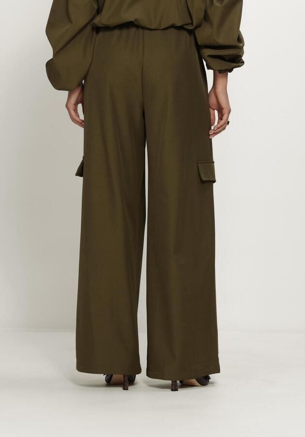 REFINED DEPARTMENT Dames Broeken Ladies Woven Wide Leg Cargo Pants Mila Khaki - Foto 2