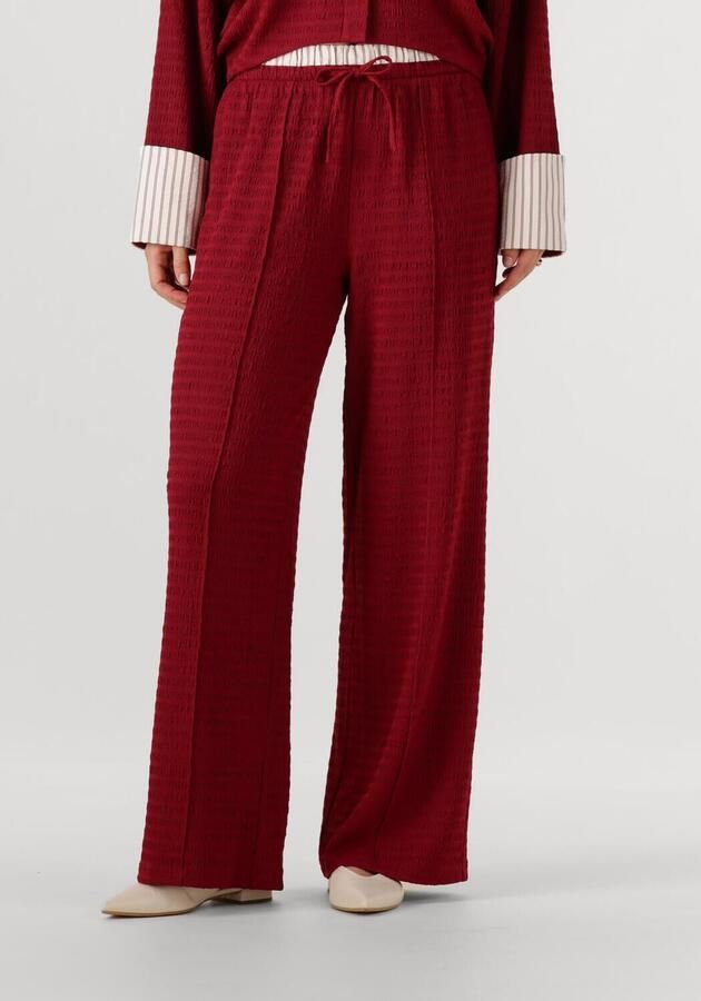 Refined Department wide leg regular waist pantalon donkerrood - Foto 3