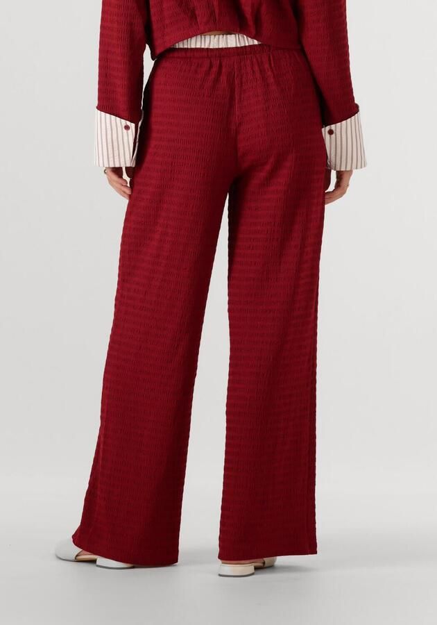 Refined Department wide leg regular waist pantalon donkerrood