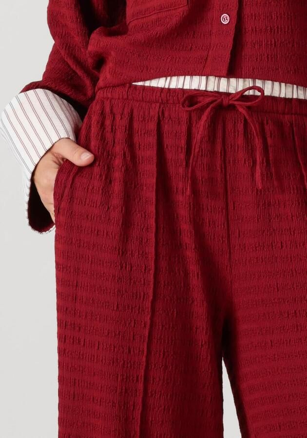 Refined Department wide leg regular waist pantalon donkerrood - Foto 2