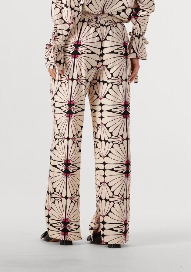 Refined Department wide leg regular waist broek beige