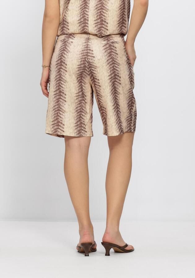 Refined Department regular waist jort met dierenprint bruin - Foto 3
