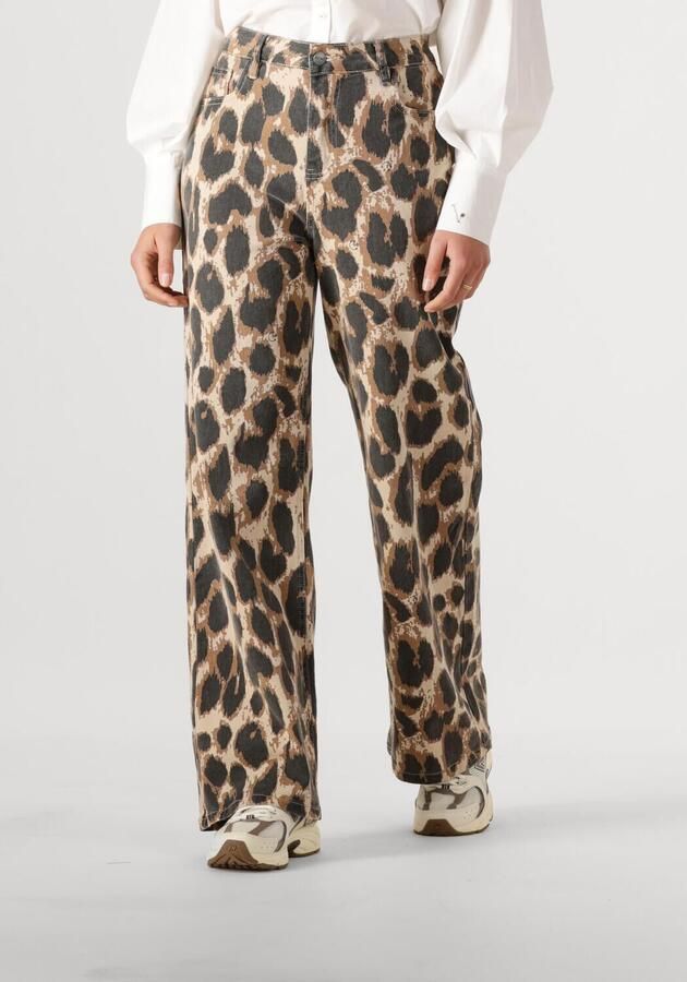 Refined Department Luipaardprint Wijde Broek Brown Dames - Foto 3