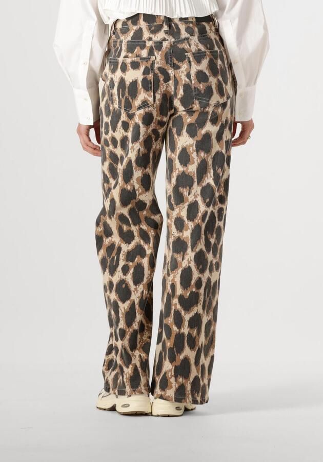 Refined Department Luipaardprint Wijde Broek Brown Dames