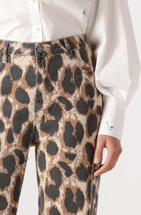 Refined Department Luipaardprint Wijde Broek Brown Dames - Foto 2