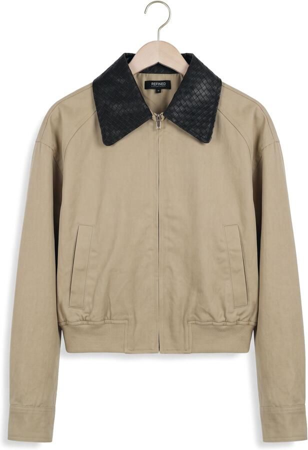 REFINED DEPARTMENT Dames Jassen Ladies Woven Bomber Jotti Beige - Foto 4