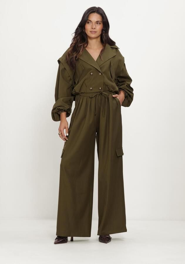 REFINED DEPARTMENT Dames Jassen Ladies Woven Bomber Trenchcoat Laya Olijf - Foto 4