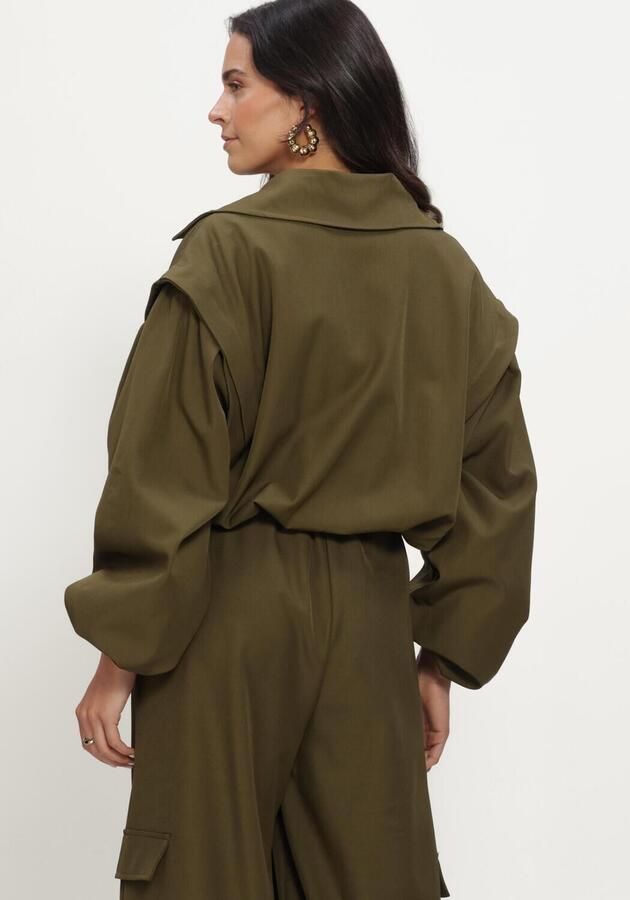 REFINED DEPARTMENT Dames Jassen Ladies Woven Bomber Trenchcoat Laya Olijf - Foto 2