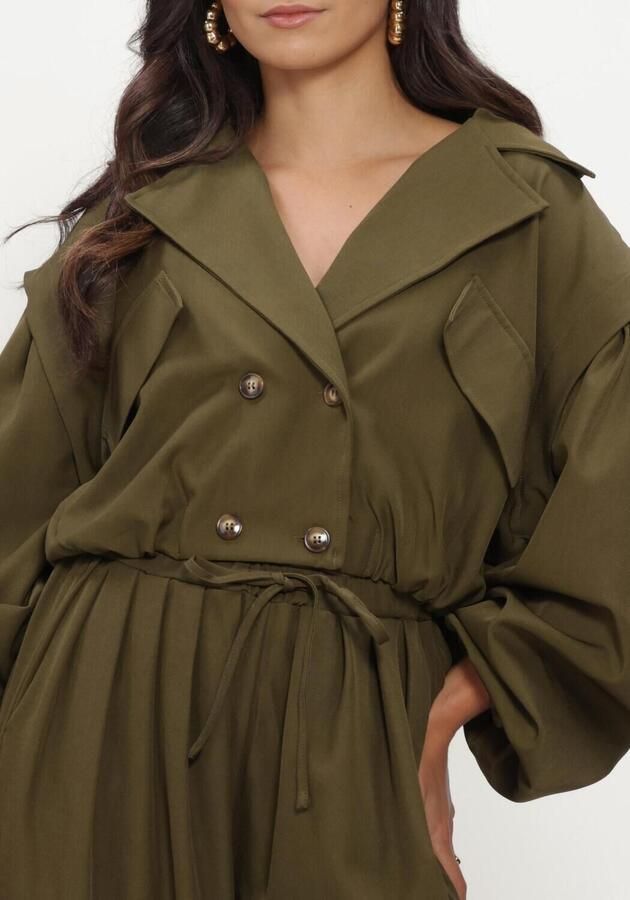 REFINED DEPARTMENT Dames Jassen Ladies Woven Bomber Trenchcoat Laya Olijf - Foto 3