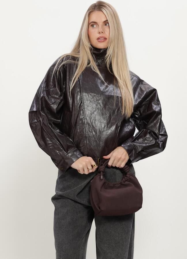 REFINED DEPARTMENT Dames Jassen Ladies Woven Jacket With Buckle Lee Bruin