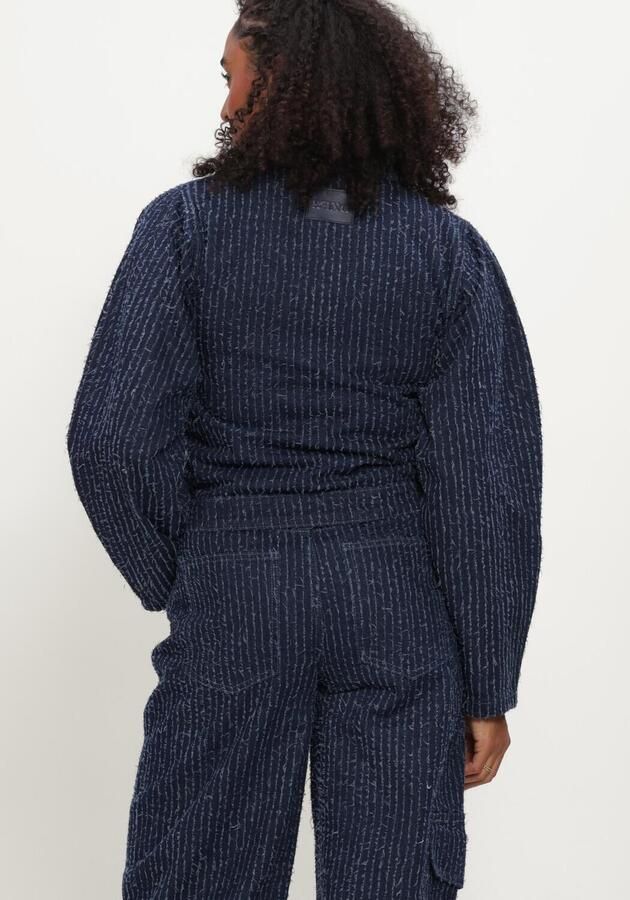 REFINED DEPARTMENT Dames Jassen Ladies Woven Structure Denim Jacket Ayla Blauw - Foto 3