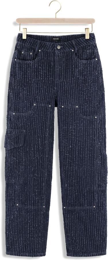 REFINED DEPARTMENT Dames Jeans Ladies Woven Structure Denim Balloon Jeans Coco Blauw - Foto 4
