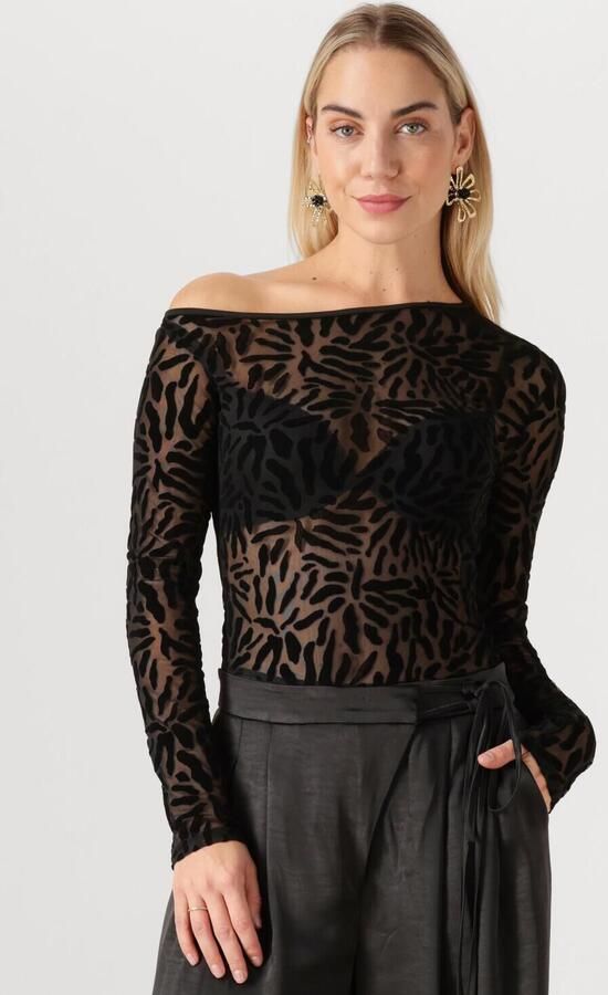 REFINED DEPARTMENT Dames Tops & T-shirts Elly Zwart - Foto 4