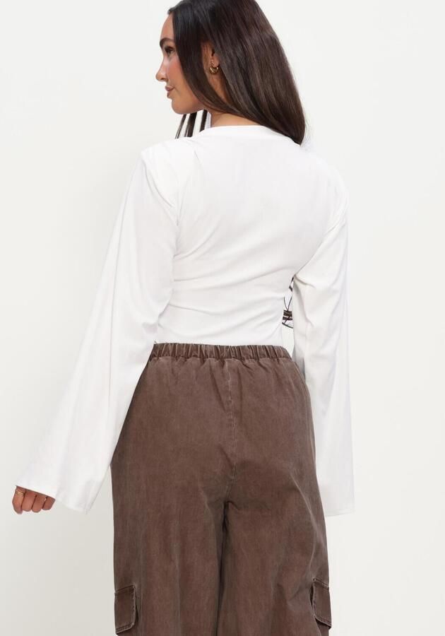 REFINED DEPARTMENT Dames Tops & T-shirts Ladies Knitted Slim Fitted Body Amy Wit - Foto 3