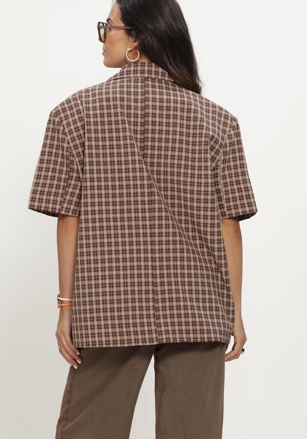 REFINED DEPARTMENT Dames Tops & T-shirts Ladies Woven Oversized Closure Top Ella Bruin - Foto 3