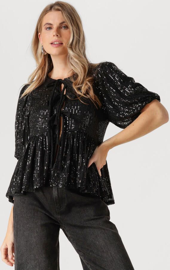 Refined Department Silva Top Korte Mouw Stijlvol Shirt Black Dames - Foto 4