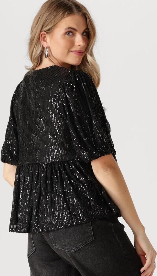 Refined Department Silva Top Korte Mouw Stijlvol Shirt Black Dames - Foto 3