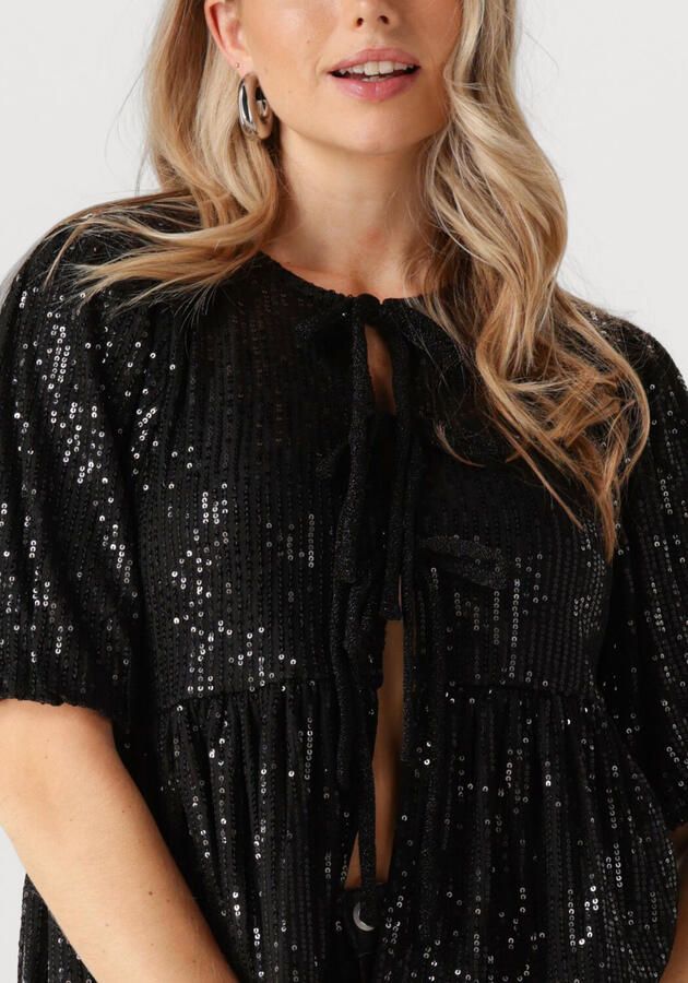 Refined Department Silva Top Korte Mouw Stijlvol Shirt Black Dames - Foto 2