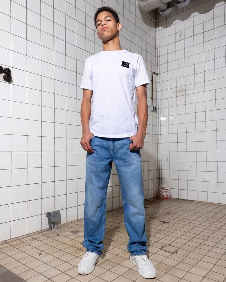 Rellix loose fit straight leg jeans medium blue denim