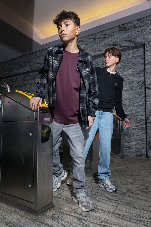 RELLIX Jongens Jeans Straight Fit Jeans Lichtgrijs - Foto 3
