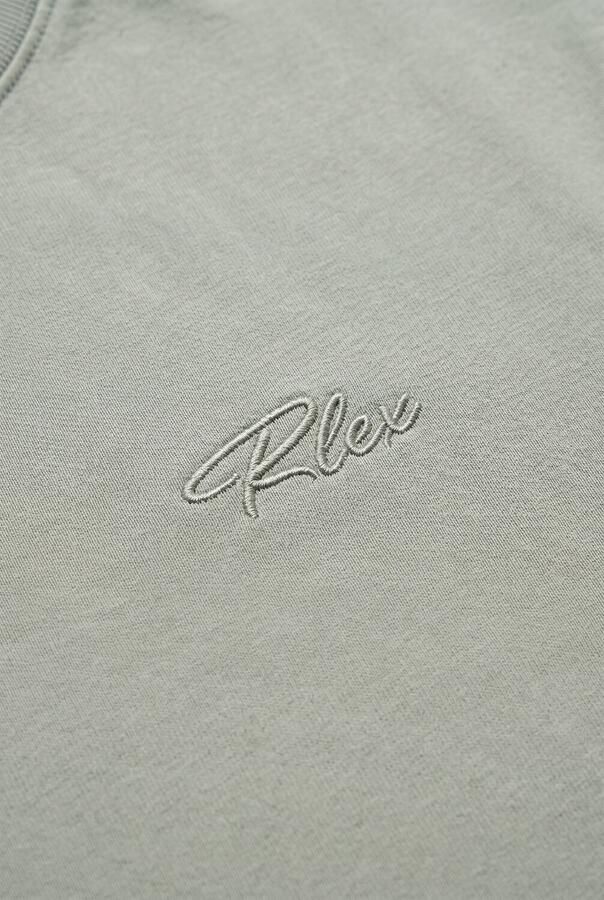Rellix oversized T-shirt met borduursels en logo grijsgroen
