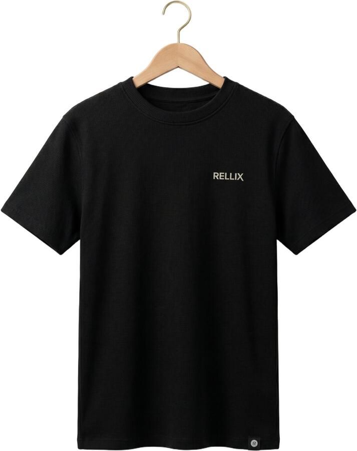 RELLIX Jongens Polo's & T-shirts Oversized T-shirt Structure Zwart