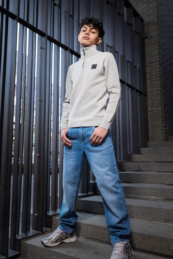 RELLIX Jongens Truien & Vesten Knitwear Zip Collar Lichtgrijs - Foto 3