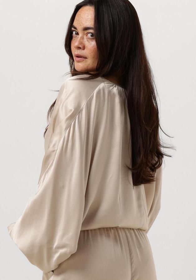 RESORT FINEST Dames Blouses Satin Balloon Blouse Beige
