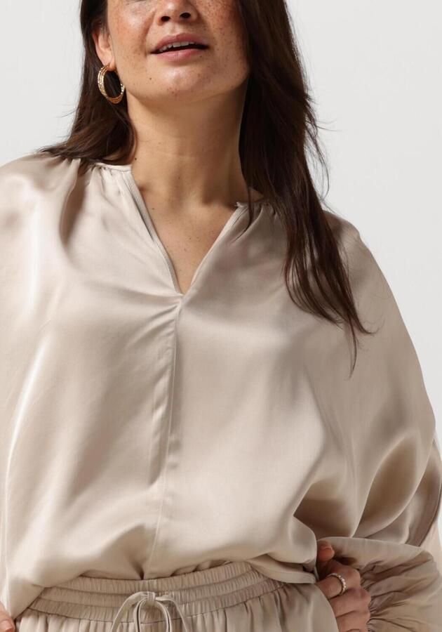 RESORT FINEST Dames Blouses Satin Balloon Blouse Beige - Foto 2
