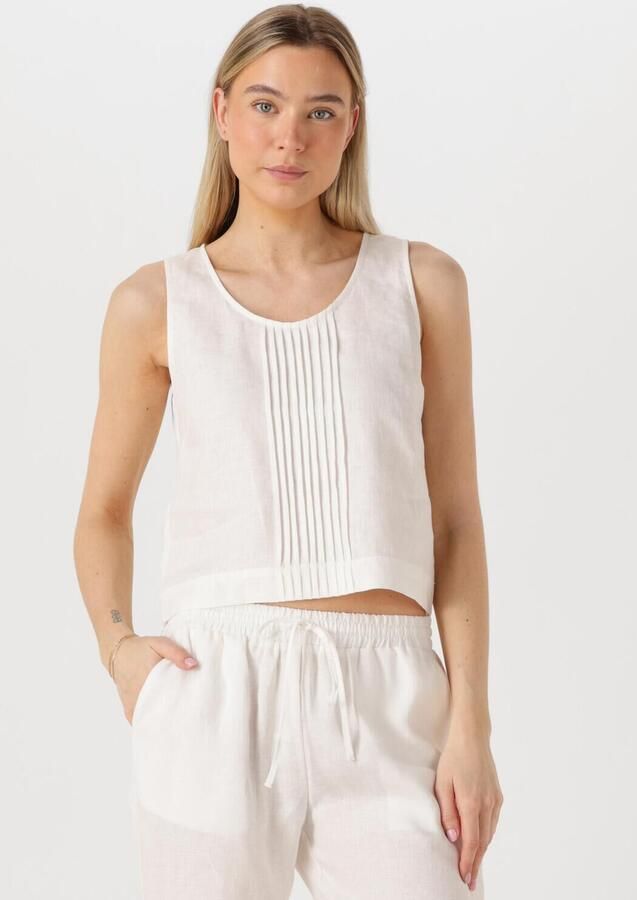 RESORT FINEST Dames Tops & T-shirts Crop Top Linen Wit - Foto 4
