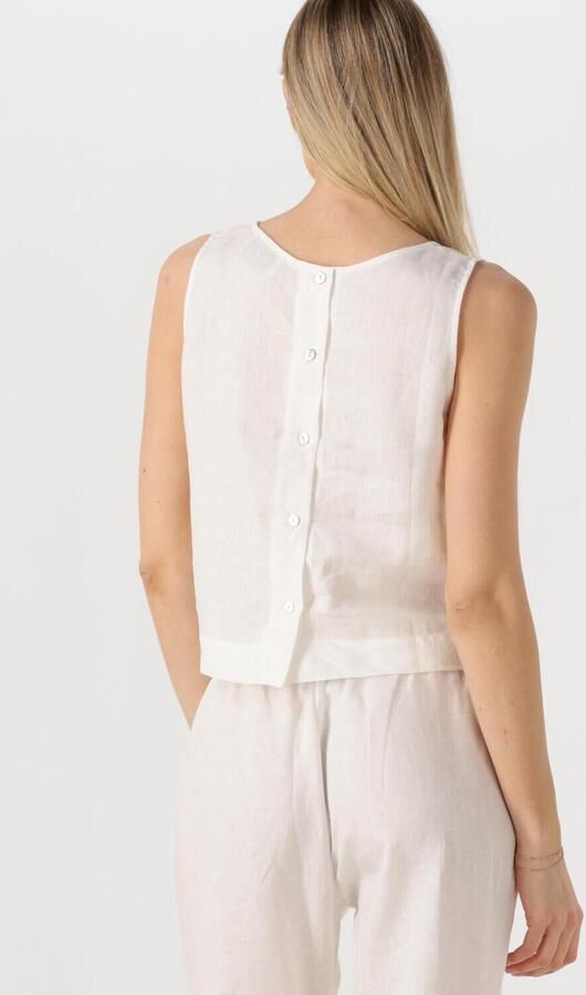 RESORT FINEST Dames Tops & T-shirts Crop Top Linen Wit - Foto 3