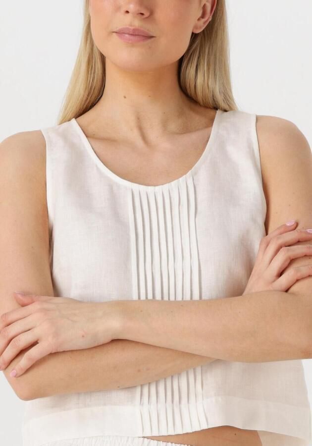 RESORT FINEST Dames Tops & T-shirts Crop Top Linen Wit