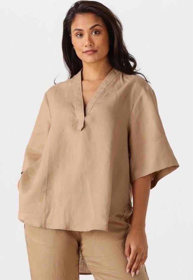 RESORT FINEST Dames Tops & T-shirts Short Sleeve Blouse Beige - Foto 4