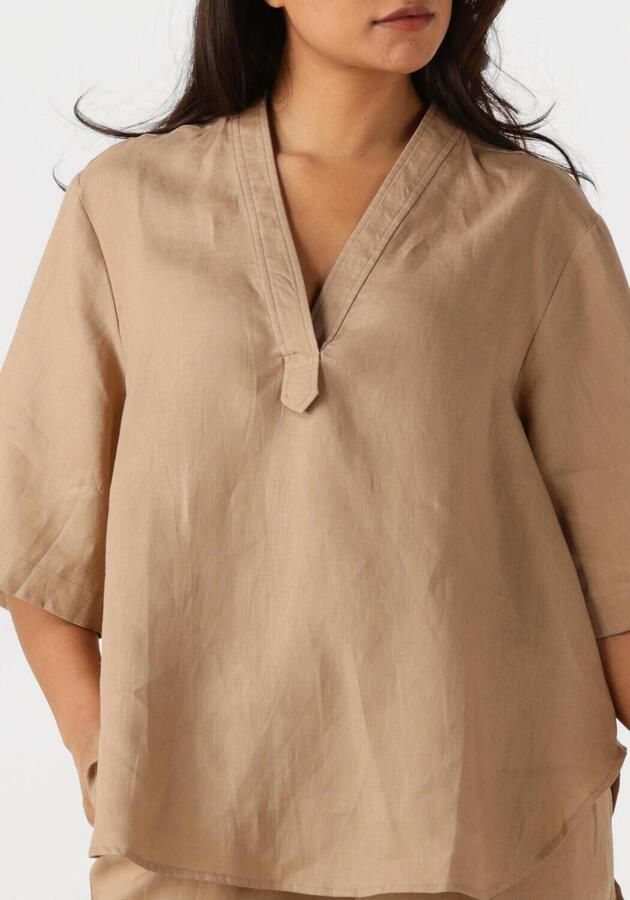 RESORT FINEST Dames Tops & T-shirts Short Sleeve Blouse Beige - Foto 2