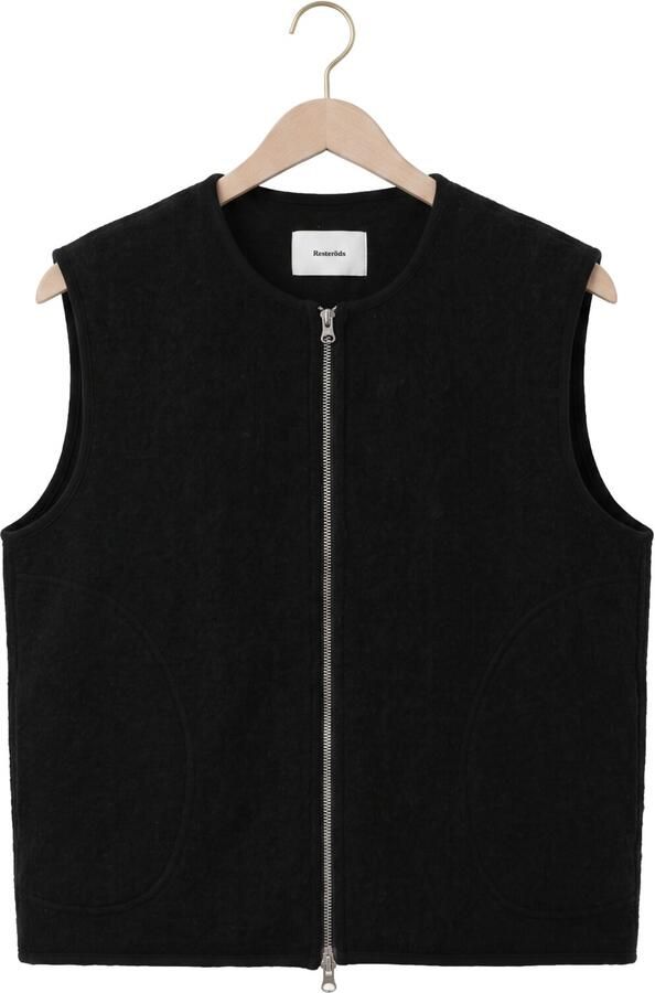 RESTERÖDS Resteröds Heren Jassen Rtkian Boiled Wool Vest Antraciet - Foto 4