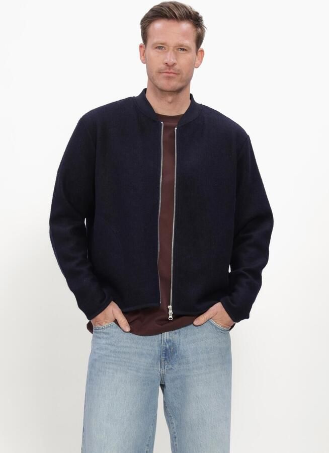 RESTERÖDS Resteröds Heren Truien & Vesten Rtluke Boiled Wool Jacket Blauw