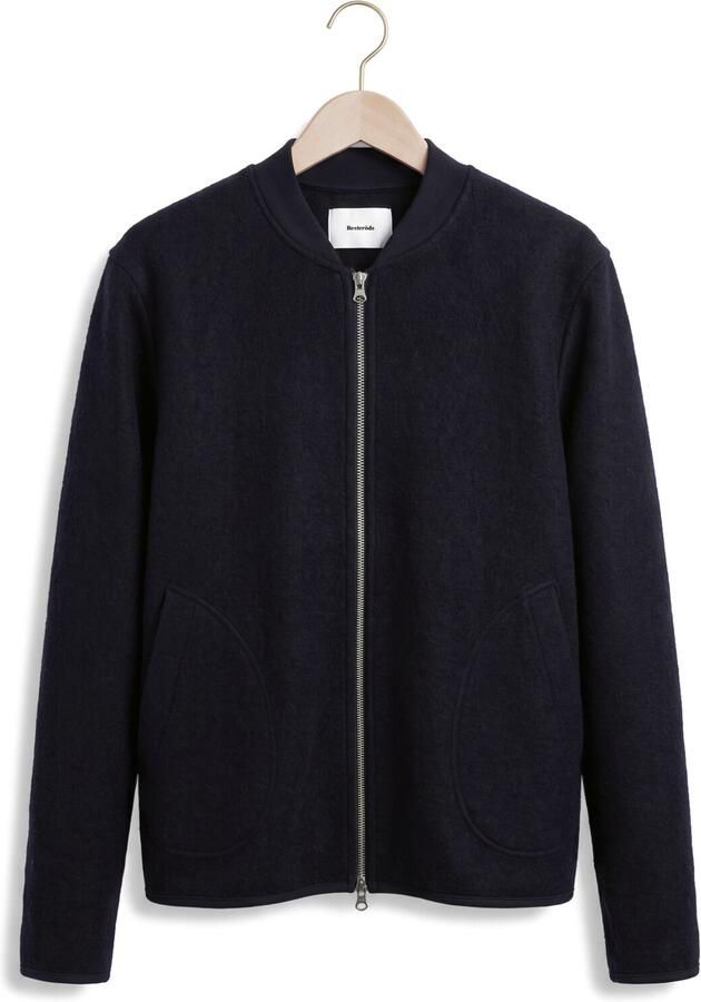 RESTERÖDS Resteröds Heren Truien & Vesten Rtluke Boiled Wool Jacket Blauw - Foto 4