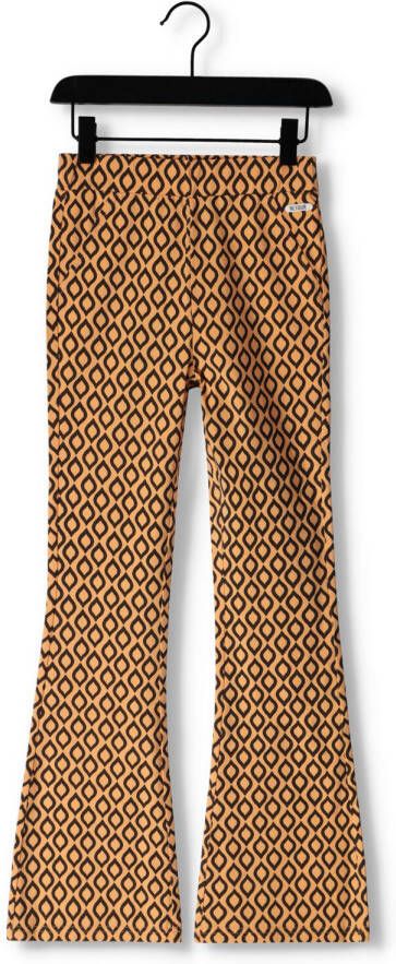 Retour Denim flared broek Ivette met all over print perzik zwart Oranje Meisjes Stretchkatoen 146 152